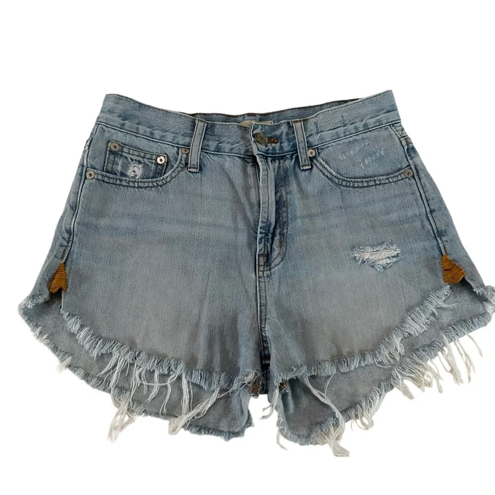 Madewell The Perfect Summer Jean Fringe Shorts Size 26 - Picture 3 of 17